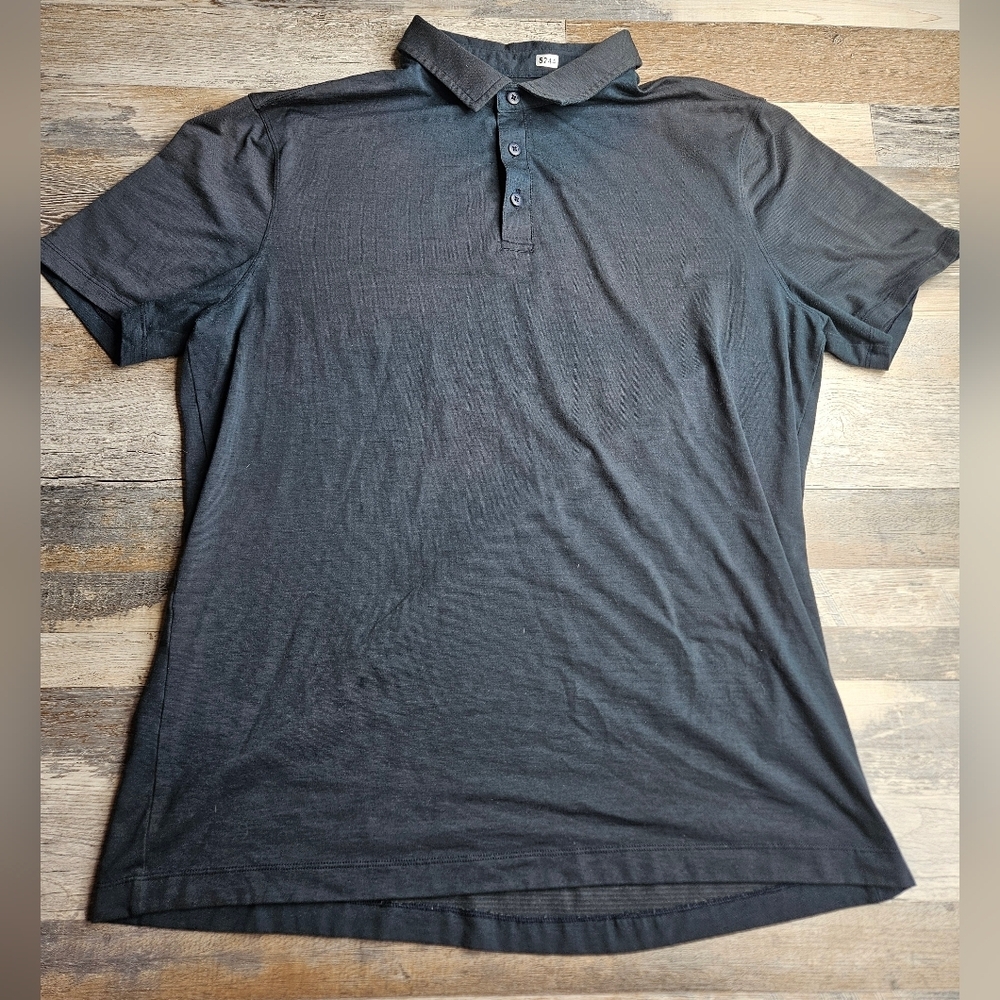 Lululemon Men's Polo Shirt Black Size XL